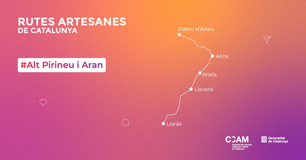 Coneixeu les #RutesArtesanesdeCatalunya? Avui descobrim l'itinerari de les comarques de l’Alt #Pirineu i l'Aran ⛰️🌿

Aquesta ruta combina cims, natura i artesania, i permet descobrir els productes autòctons i els oficis del territori.

Consulta-la aquí: gen.cat/49yWd57