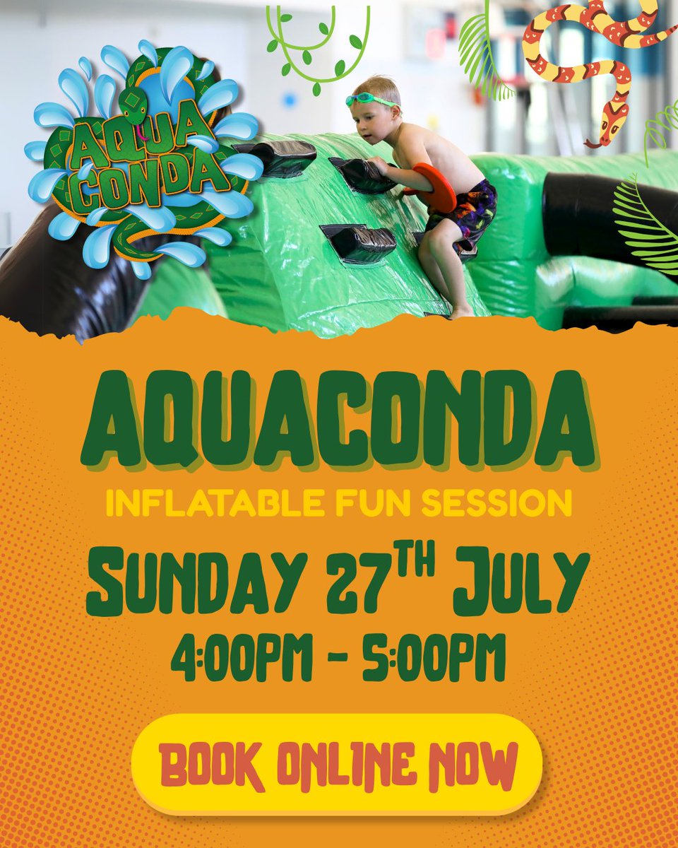 TeesActive's tweet image. THIS WEEKEND 🐍💦 Aquaconda Inflatable session at IB Leisure 📍4PM - 5PM 

Limited spaces available - BOOK NOW! 👉teesactivebooking.co.uk