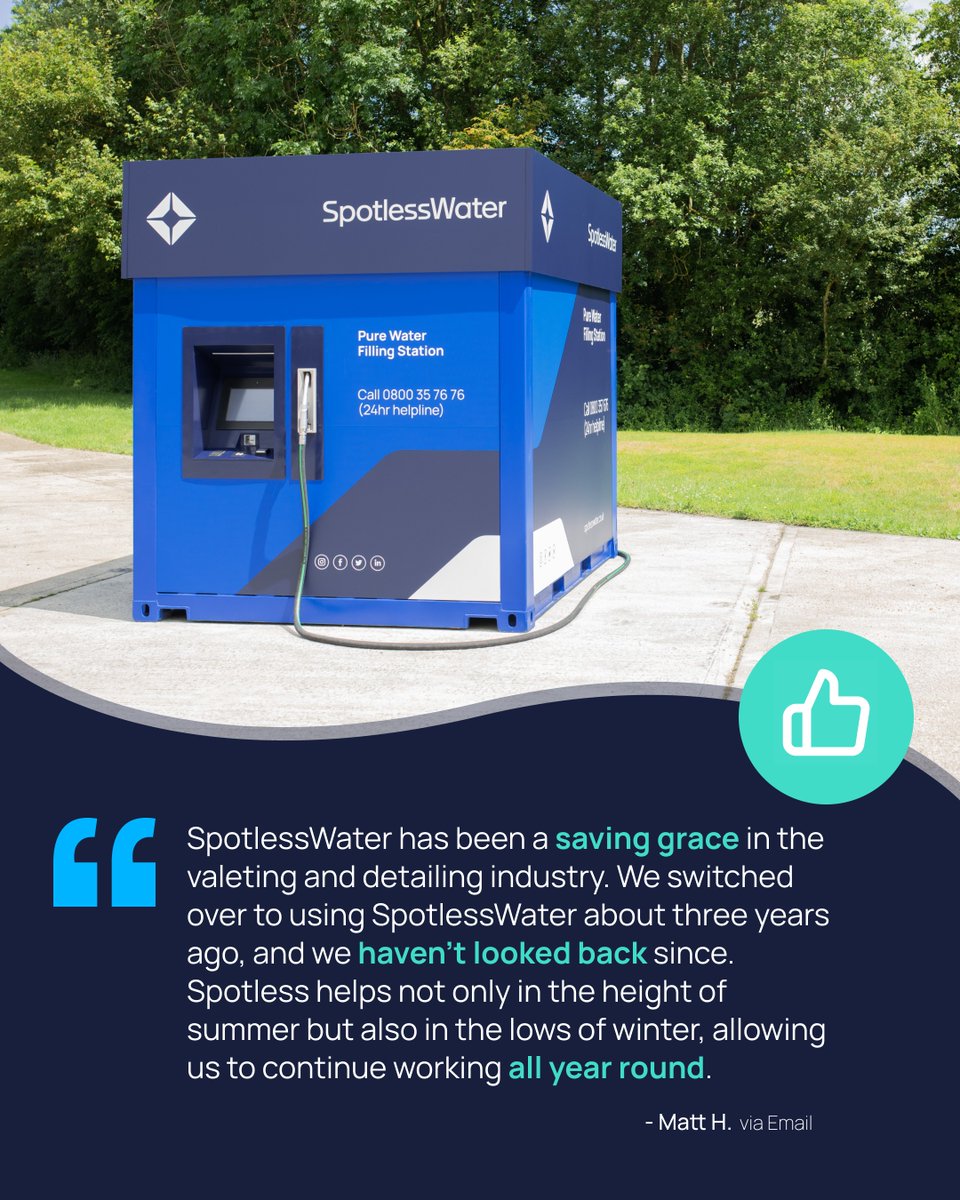 SpotlessWater is available 24/7, 365 days a year, for all your ultra-pure water needs!⏰💧

#review #customertestimonal #availableallyearround #SpotlessWater #SpotlessWaterUK #ultrapurewater