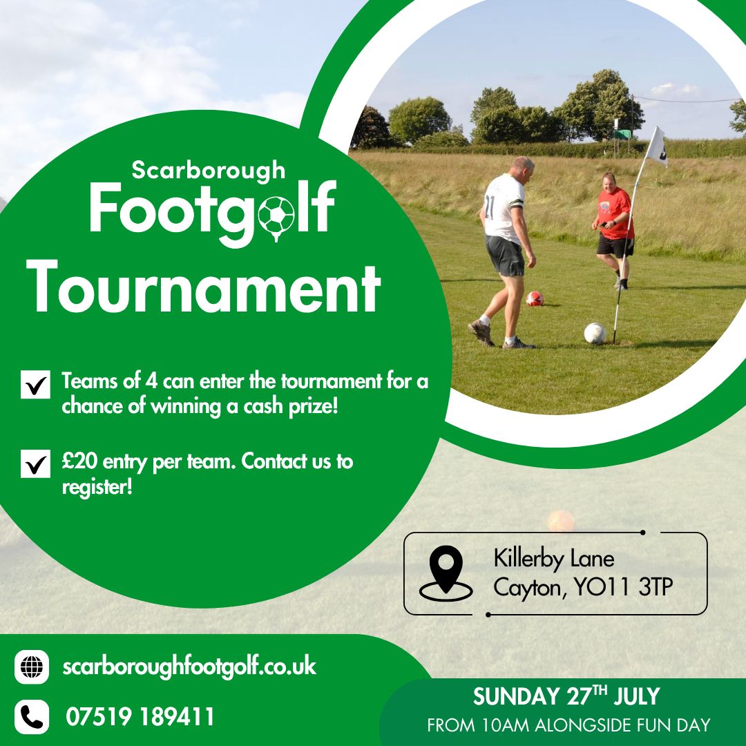 🏆 Fun Day is nearly here!
Round up your team of 4 and enter the Footgolf Tournament this Sunday, 27th July! ⚽️💰

The cash prize and trophy are waiting…
Who’s taking it home? 👀
Contact us to pick your time slot!