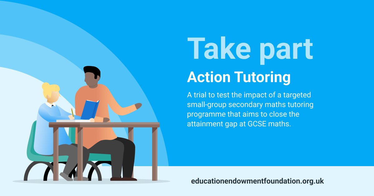 Exchange_RS's tweet image. Interested in receiving 20 weeks of small group secondary maths tutoring, focusing on foundational skills?
Schools can register to take part in a trial of Action Tutoring’s targeted intervention, funded by @EducEndowFoundn
Sign up by 31st July ow.ly/EICT50WqCzx