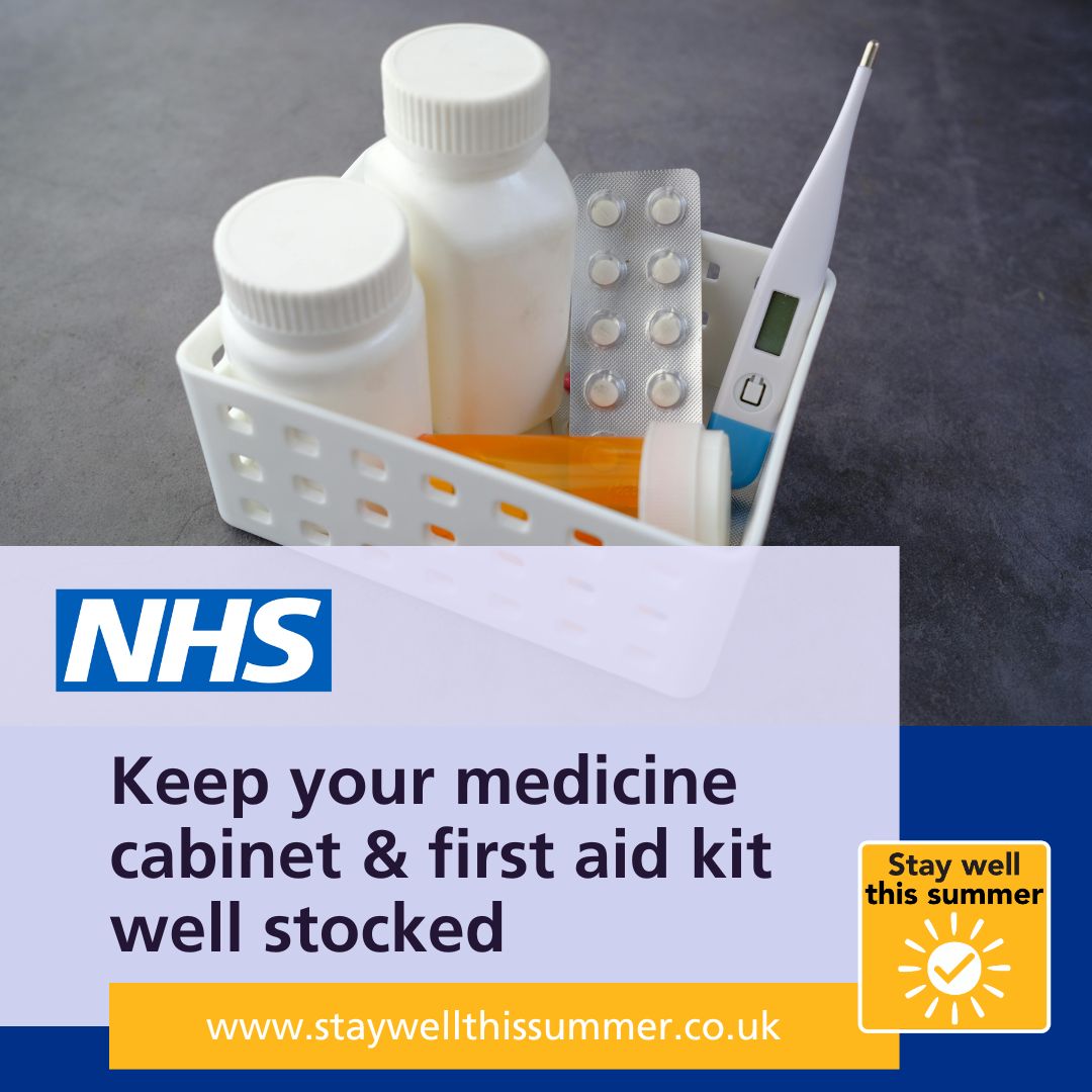 NNUH's tweet image. When’s the last time you checked your medicine cabinet or first aid kit? Make sure you have what you need to tackle common summer health issues 🩹
Visit ➡️ orlo.uk/vyK7b
