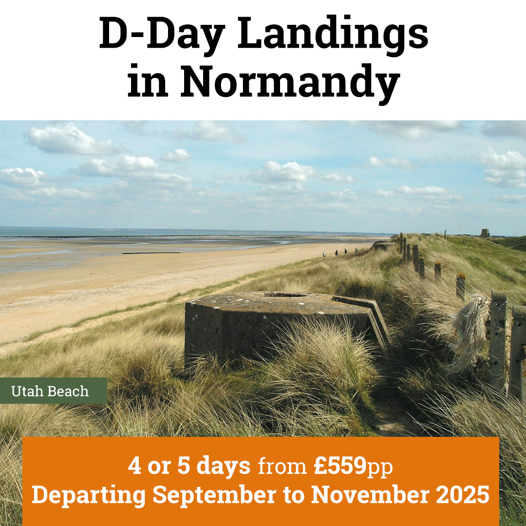 On this popular #WW2 battlefield tour, you can trace the events following 6th June 1944, visiting the most iconic #DDay locations, landing beaches and more. Joined by a knowledgeable Specialist Guide, book soon to secure your place for this year &gt;&gt; ow.ly/vbTR50WkUxN