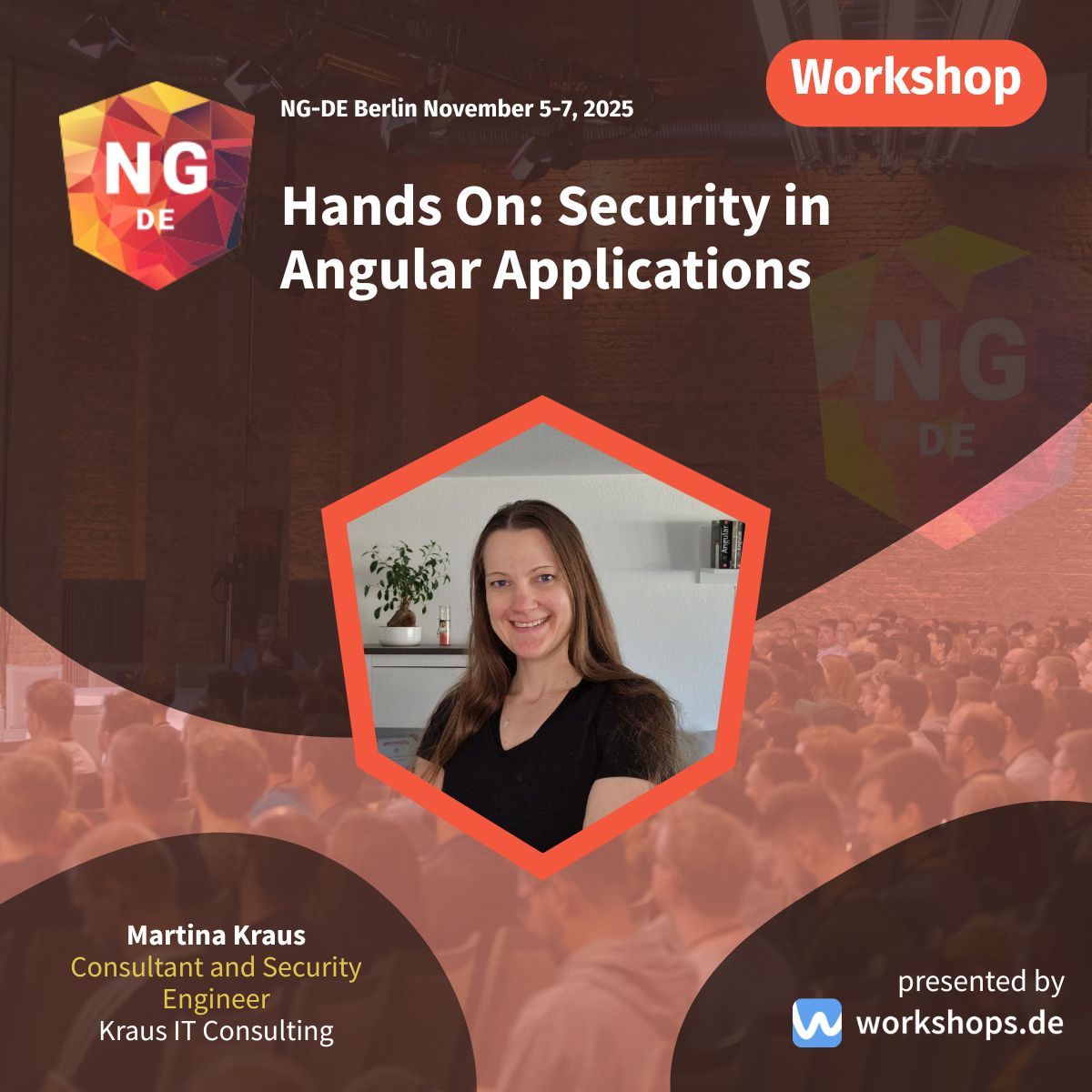 🎓 Workshop Spotlight #4 Hands On: Security in Angular Applications
with Martina Kraus 🔐

Master real-world attack scenarios, XSS prevention, OAuth 2.x &amp; secure BFF patterns.
🔧 100% practical. 100% relevant.

📅 05.11.2025 
📍 Berlin
🎟️ ng-de.org/#tickets