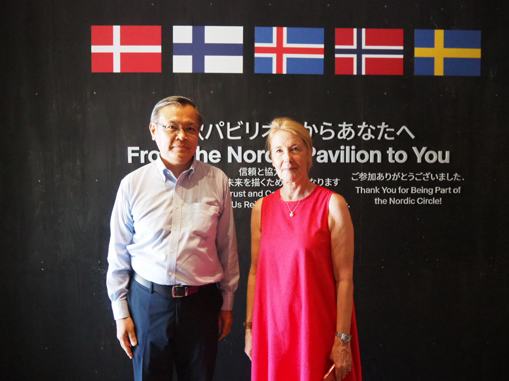 nordicexpo2025's tweet image. ✨杉山明 駐ノルウェー日本国大使が、北欧パビリオンにご来場くださいました ✨ 🇳🇴
Chief Project DirectorのLena Abrahamsson Lundがご案内し、パビリオン建設の背景、5カ国の共同コンセプト、日々のイベントや来場者の反応などをご紹介🙌…