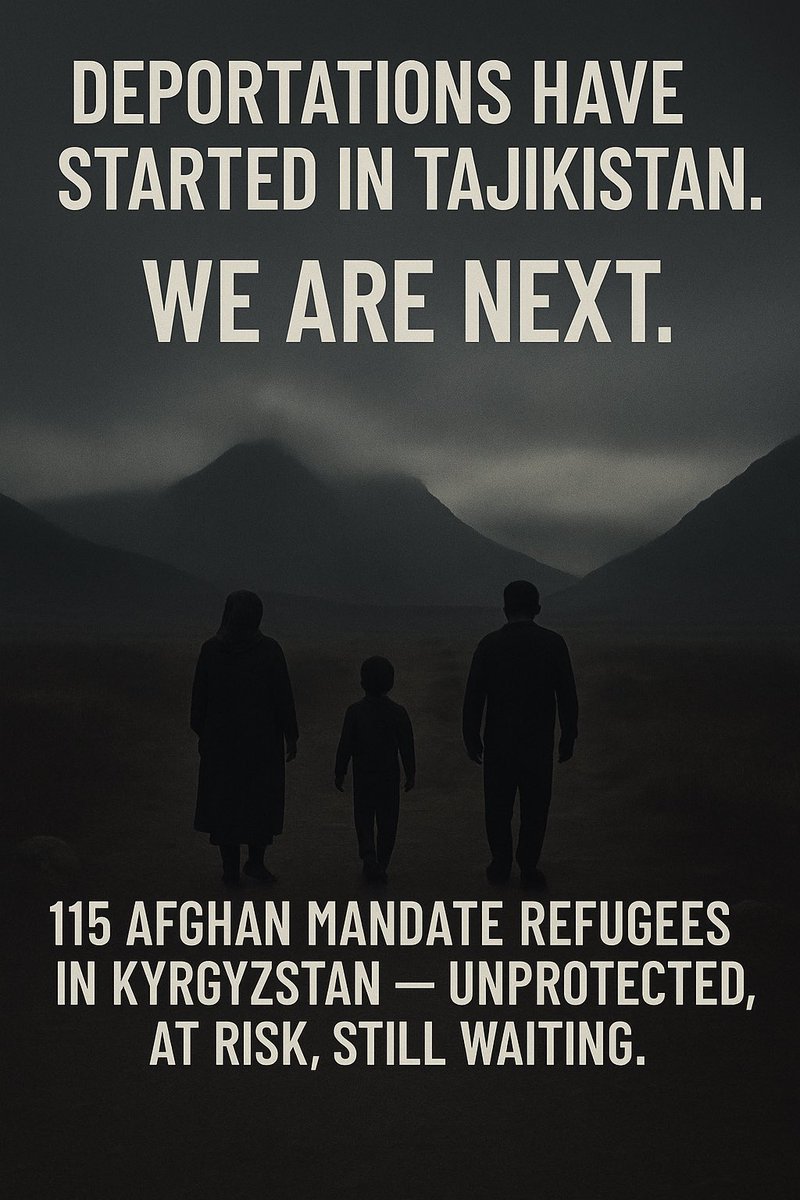 afghan_rf's tweet image. Afghan refugees with UNHCR papers are being deported from Tajikistan.
We are Afghan mandate refugees in neighboring #Kyrgyzstan — 25 years in limbo.
No status. No rights. No protection.
If UNHCR cannot stop deportations in Tajikistan,
what will happen to us?
We are 115 people…