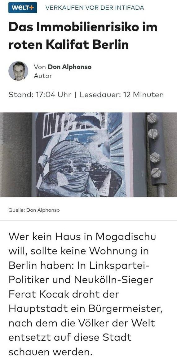 der_neukoellner's tweet image. Don Alphonso hat sich nicht nur bei meinem Nachnamen verschrieben, sondern auch bei „Bürgermeister“. Ich will natürlich stilecht "Roter Kalif von Berlin" werden. Wenn schon, denn schon!
Aber im Ernst: Wenn es für Konservative ein Schreckgespenst ist, dass meine Partei und ich…