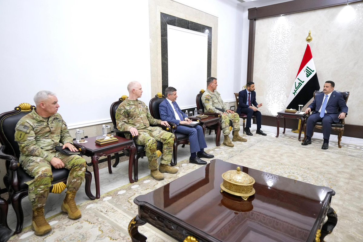 vvanwilgenburg's tweet image. Yesterday, during a meeting with the CENTCOM commander, Iraqi Prime Minister Mohammed Shia' Al-Sudani discussed "preparations for transitioning to bilateral security relations with the coalition countries."
Iraqi PM office