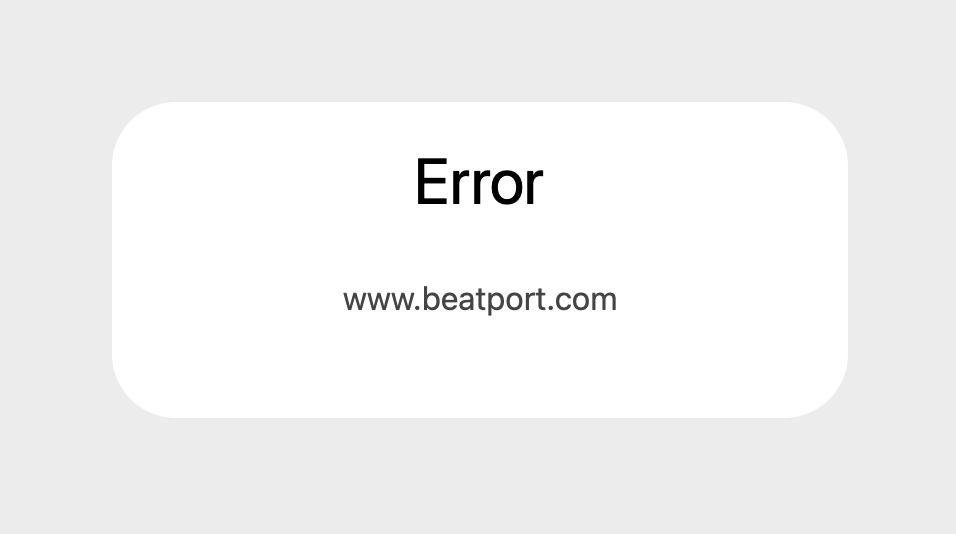 So <a href="/beatport/">Beatport</a> seemed drunk these past days, and now I get a full on #error. What’s up guys?