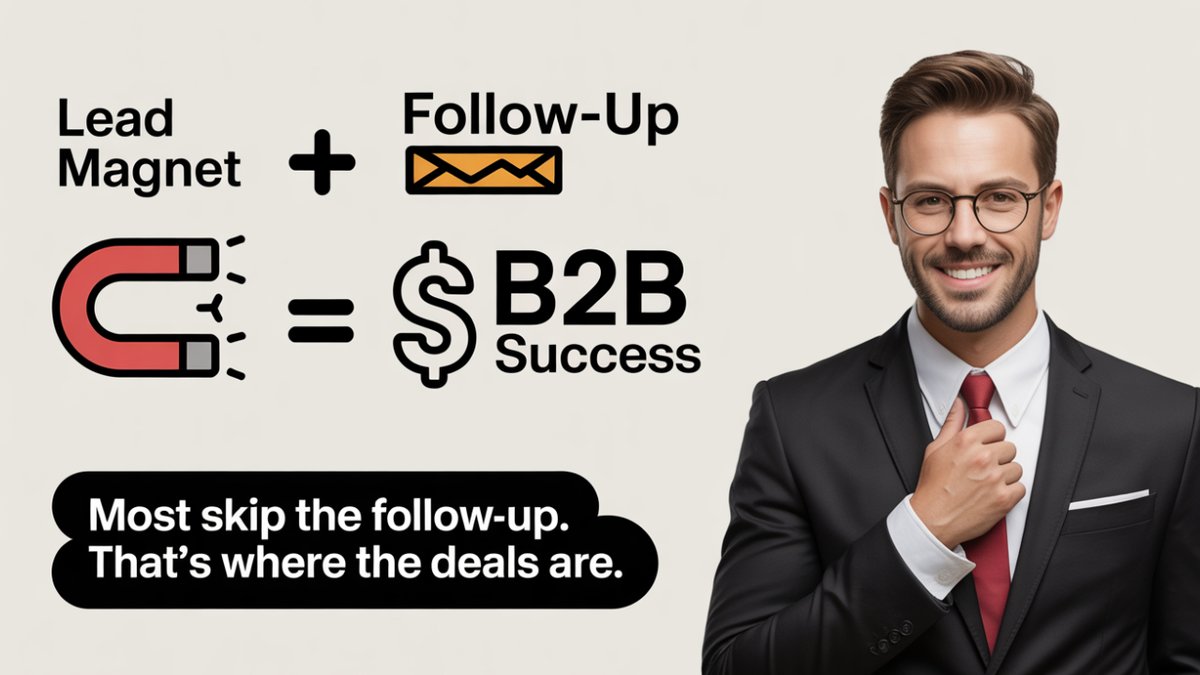 ♦️♦️ᵗʰᵉ✯᭄ – AMPLIFY❤️AURA♦️♦️ (@shufi_ullah) on Twitter photo A killer lead magnet + solid follow-up = 80% of B2B success.
Most skip the follow-up. That’s where the deals are.
#leadgeneration #b2bmarketing #emailmarketing
📩Contact Me: mdshufi2340806@gmail.com
👉Linkedin: linkedin.com/in/md-shufiull… A killer lead magnet + solid follow-up = 80% of B2B success.
Most skip the follow-up. That’s where the deals are.
#leadgeneration #b2bmarketing #emailmarketing
📩Contact Me: mdshufi2340806@gmail.com
👉Linkedin: linkedin.com/in/md-shufiull…