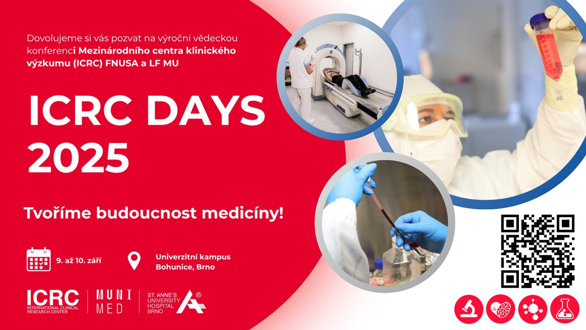 Science @ MED MUNI (@science_medmuni) on Twitter photo Přijďte se mit s vědeckými týmy preklinického a klinického výzkumu <a href="/FNUSA_ICRC/">International Clinical Research Center</a>
9. – 10. září 2025, 9:30 – 16:30, Univerzitní kampus Bohunice
Těšit se můžete na přednášky z oblasti kardiologie, neurologie, onkologie a imunologie i na bohatou diskuzi
med.muni.cz/kalendar/kalen… Přijďte se mit s vědeckými týmy preklinického a klinického výzkumu <a href="/FNUSA_ICRC/">International Clinical Research Center</a>
9. – 10. září 2025, 9:30 – 16:30, Univerzitní kampus Bohunice
Těšit se můžete na přednášky z oblasti kardiologie, neurologie, onkologie a imunologie i na bohatou diskuzi
med.muni.cz/kalendar/kalen…
