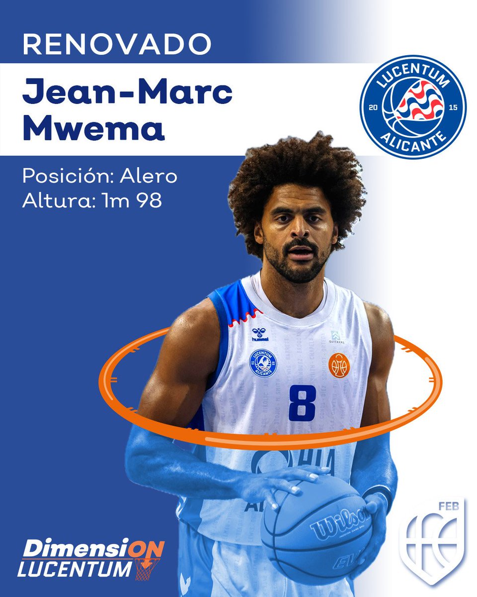 FundLucentum's tweet image. 💙✍🏼 Jean-Marc Mwema 𝟮𝟬𝟮𝟲
📄 El HLA Alicante y Jean-Marc Mwema han llegado a un acuerdo para que el alero internacional belga se convierta en la primera pieza del proyecto 2025/26
➕ fundacionlucentum.com/jean-marc-mwem…