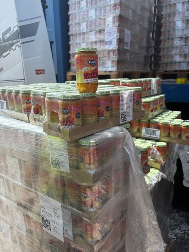 visegrad24's tweet image. There are no restrictions on the entry of baby formula or baby food into Gaza.
2,000 tons of baby food and infant formula were just sent in a few days ago, including specialized formula for infants with specific needs