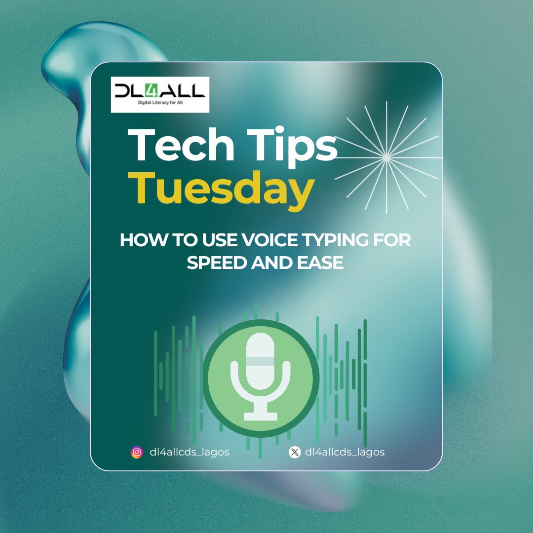 Dl4AllCds_Lagos's tweet image. Tuesday Tech Tips is backkk 
Let your voice do the typing. It saves time and makes work easier🔥
#dl4allcdslagos #VoiceToText