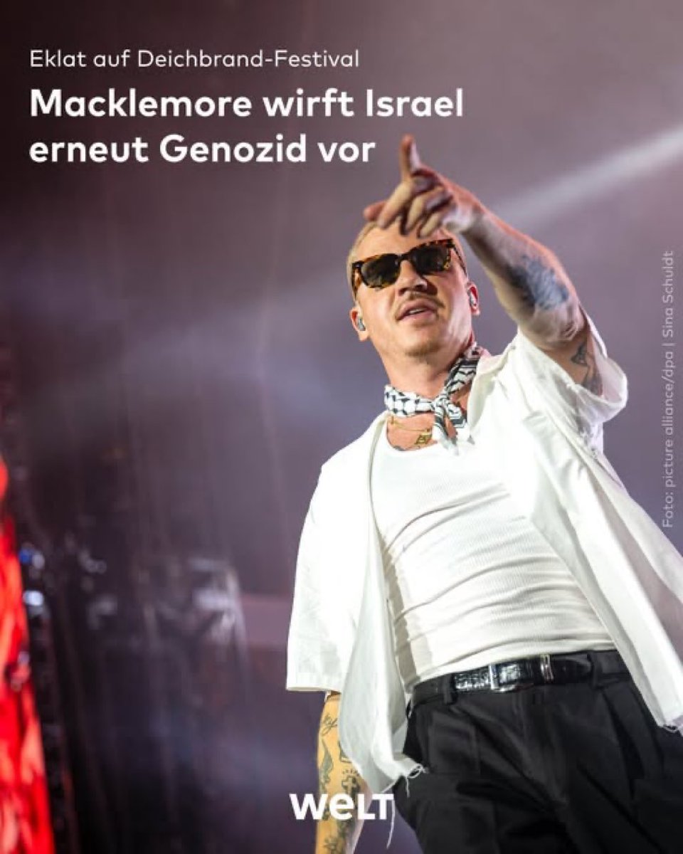 derJamesJackson's tweet image. Macklemore saying Israel is committing a genocide is reported as a “scandal” - while Gaza starving isn’t
