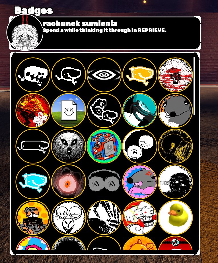 cosmicwav3s's tweet image. anyone know how to get these two badges??? trying to complete grace but im stumped on rachunek sumienia and cope 💔🥀