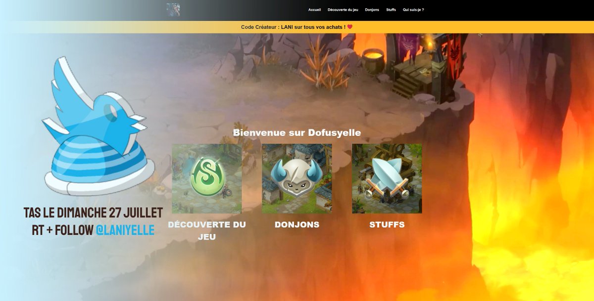 A l'occasion de la sortie du nouveau site dofusyelle.com tente de gagner un Caskwitter!

Pour participer:
- RT + Follow <a href="/laniyelle/">Laniyelle</a> 
- TAS le Dimanche 27 Juillet

Et peut être qu'un code mystère est caché quelque part sur le site, arriverez vous à le trouver ? 🫣