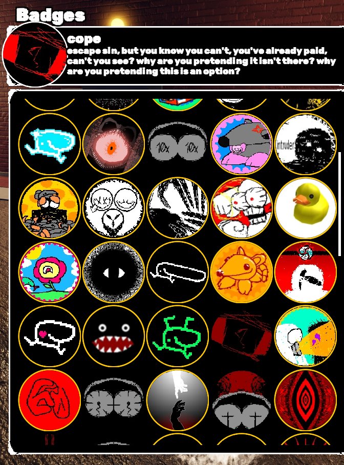 cosmicwav3s's tweet image. anyone know how to get these two badges??? trying to complete grace but im stumped on rachunek sumienia and cope 💔🥀
