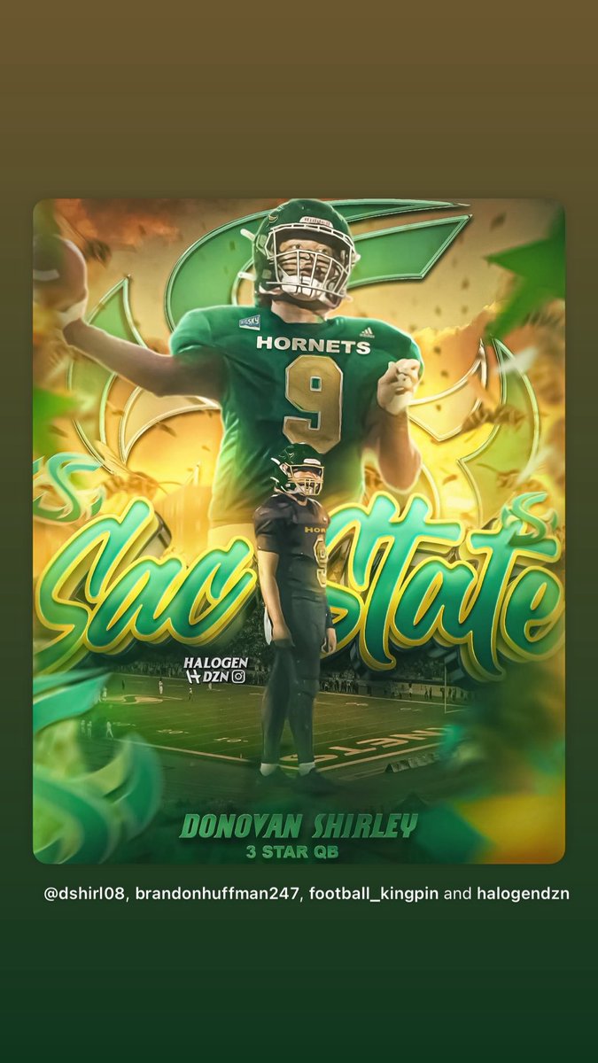 Kmshirl35's tweet image. Congrats @dshirl08 on your commitment. Stay hungry, stay humble. @SacState247 @SacHornetsFB @SalesianFB @Throw_2_Win @Coast2CoastBSM @FootballKingpin @QBUselect @QBHitList @PrepRedzoneCA @RivalsFriedman @GregBiggins @latsondheimer @RomeroWestCoast @CoachKMerch @BrandonHuffman…