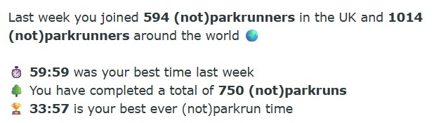 Just received this week's <a href="/parkrun/">parkrun 🌳</a> email... I've completed 750 <a href="/parkrunUK/">parkrun UK</a> #NotParkrun 🧡
#LoveParkrun
#LoveNotParkrun