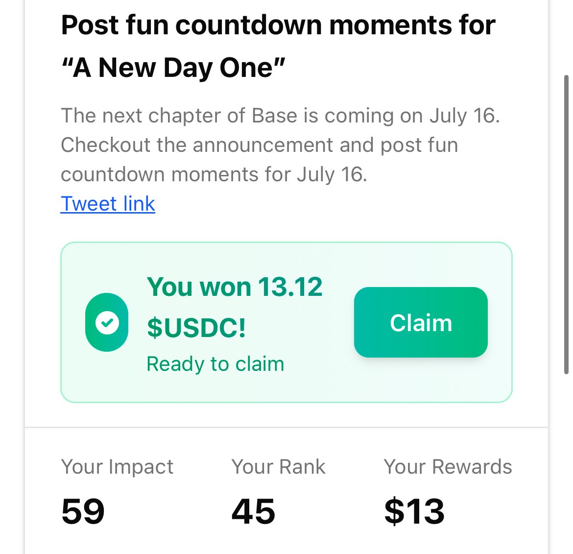 VCG_RUN's tweet image. Just won $$ this morning from tweeting about what I love..
Love to talk about @base, here is the result!
LFB