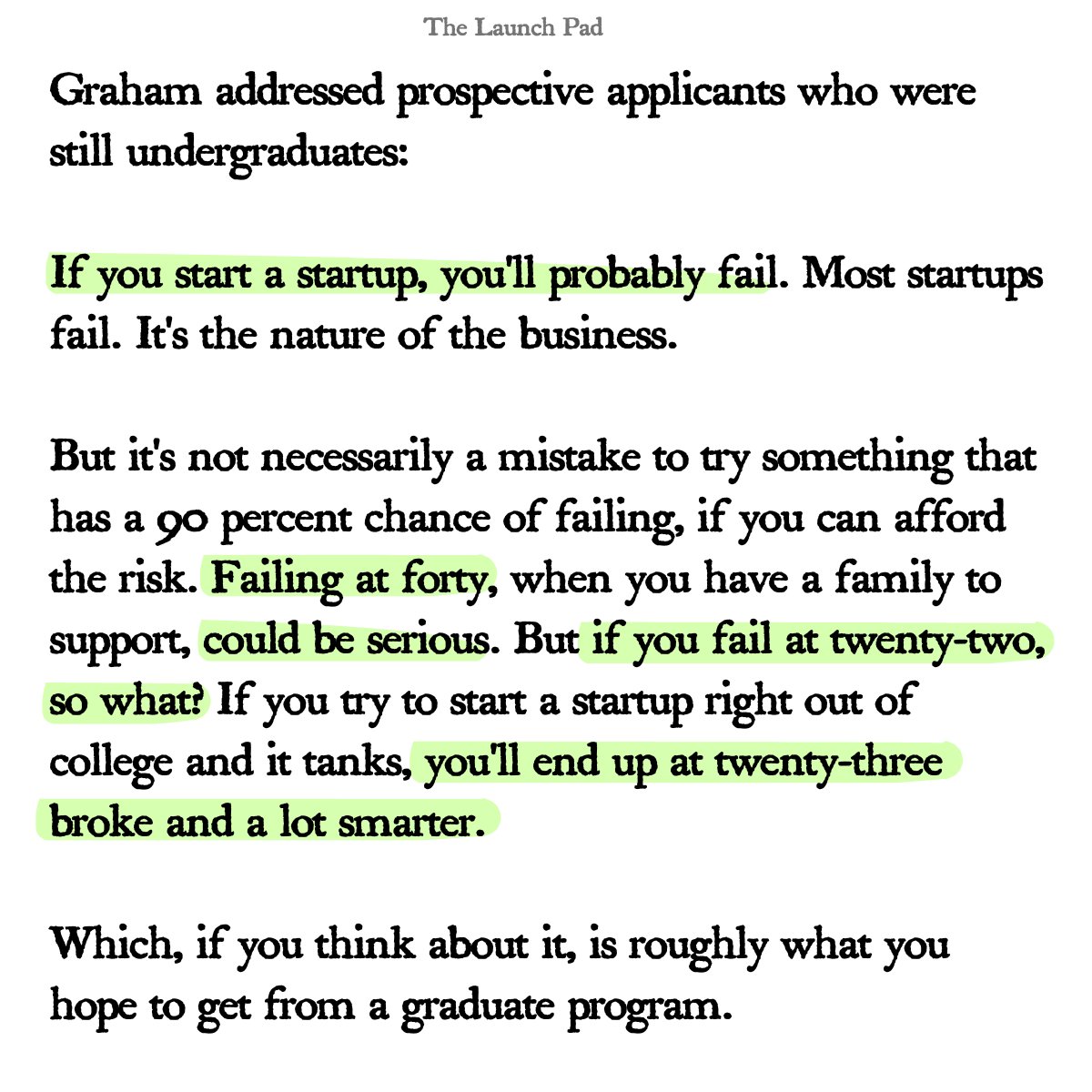 maxmarchione's tweet image. Graduate school is a $200K way to avoid what a failed startup teaches you for free.