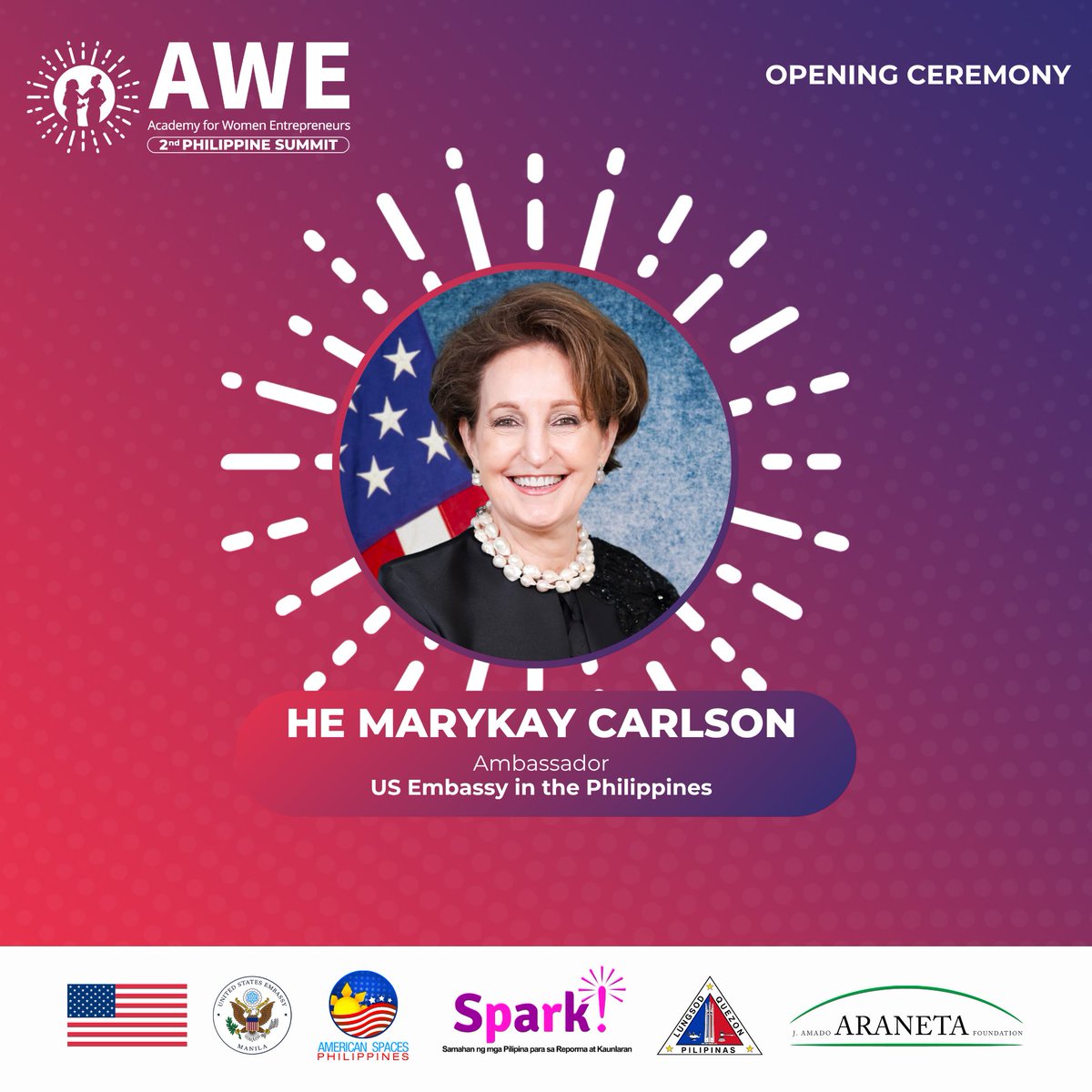 Kicking off the #AWEPHSummit2025 powerful messages from our valued partners: <a href="/USEmbassyPH/">U.S. Embassy in the Philippines</a>, <a href="/DtiPhilippines/">DTI Philippines</a>, <a href="/QCGov/">Quezon City Government</a>, and <a href="/SPARKphils/">SPARK! Philippines</a>.

Their unwavering support continues to open doors for women entrepreneurs across the country.

#AWEPhilippines #AWEmpowered #GenderEquality