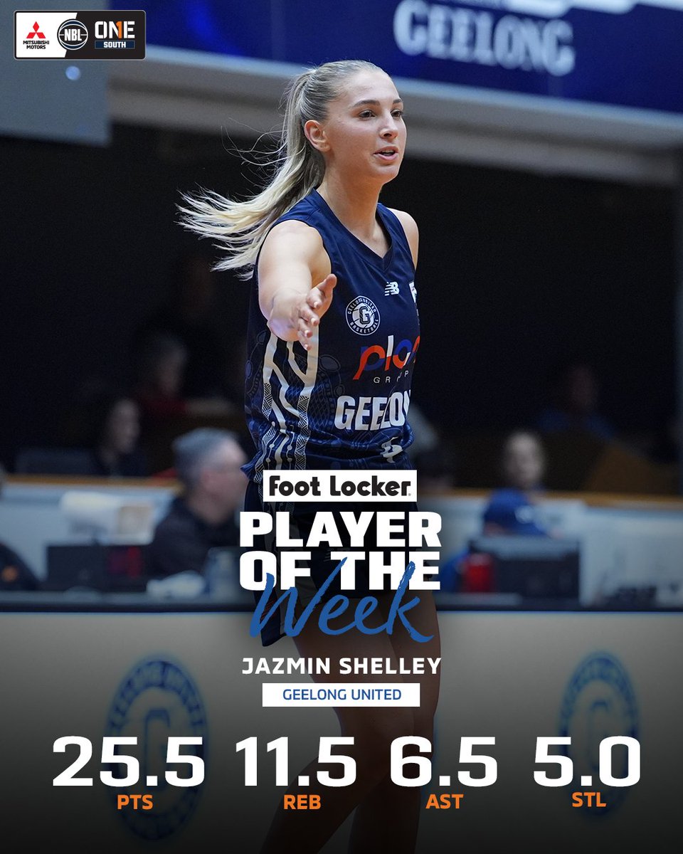 NBL1's tweet image. Jaz Shelley is the NBL1 South Player of the Week! π
Averaging a double-double over two games, and dropping an outstanding triple-double as her team sealed an undefeated season, the Geelong United star will take home a $200 Foot Locker voucher ποΈ