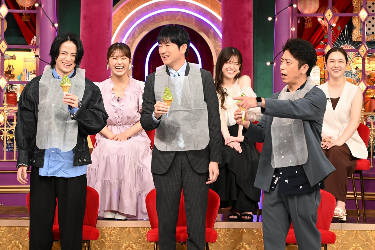 nittele_ntv's tweet image. 全国テッパンアナウンサーが再び登場!
"私と大谷翔平自慢エピソード"など
クセの強い人々にスタジオは爆笑の連続🤣
菊池風磨、松村沙友理、渋谷凪咲、村重杏奈が
"食リポが難しすぎるスイーツ"の食リポで大惨事⁉️
📢今夜7時
『#千鳥かまいたち ゴールデンアワー』2時間SP
ntv.co.jp/chidorivskamai…