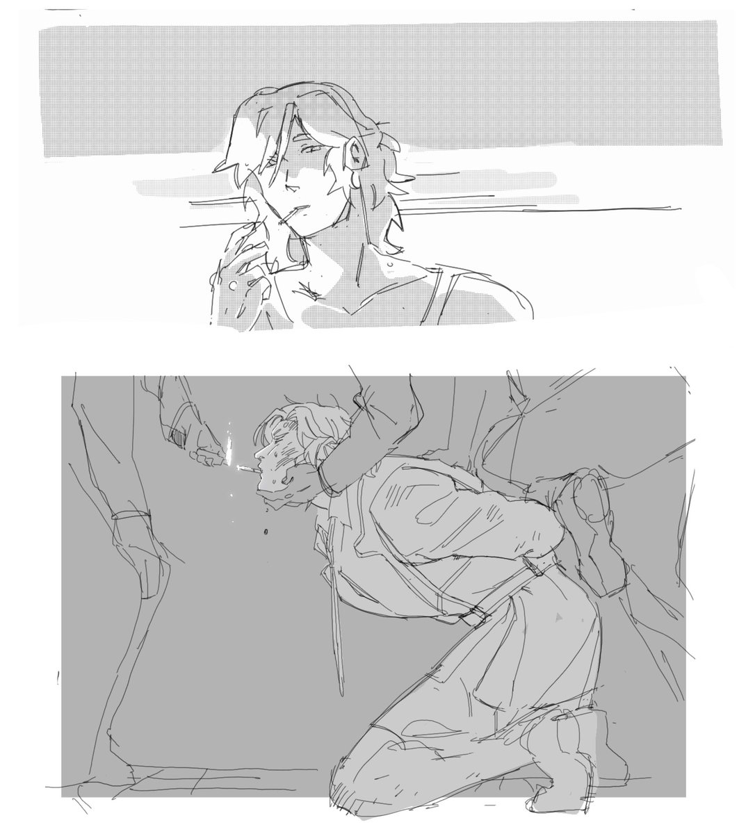 ladybelleville's tweet image. mad af because i forgot my tablet pen at home so hereโs a compilation of all my sketches of madara looking slightly ominous while smoking