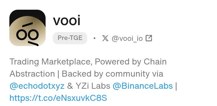 Some project struggle to gain traction after TGE but <a href="/vooi_io/">vooi</a> is building lasting value for the Web3 ecosystem and is here to stay even after TGE.

VOOI is a trading marketplace backed by ECHO and YZi Labs (Binance labs). Join <a href="/cookiedotfun/">Cookie DAO 🍪</a> and start snapping.