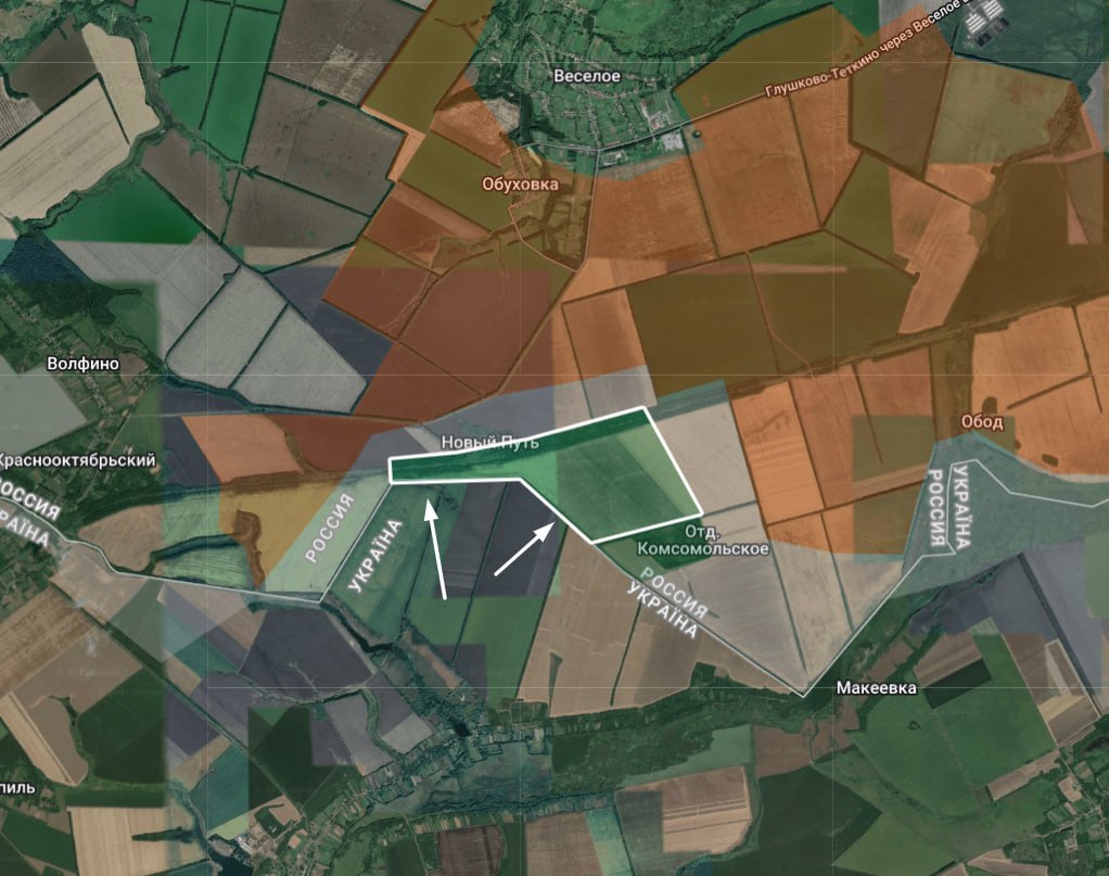 FreudGreyskull's tweet image. The AFU advanced south of Obukhivka, Kursk region