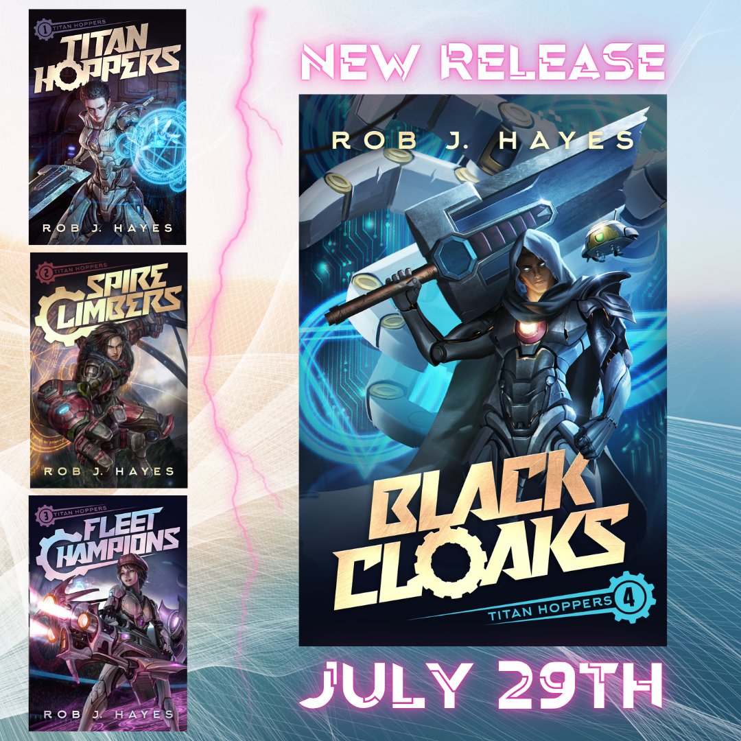 RoboftheHayes's tweet image. BLACK CLOAKS (Titan Hoppers #4) is out in 1 week...
Can Iro infiltrate the Black Cloaks long enough to save Mia? Will he be seduced by the lure of power? Or will his anger lead him down an even darker path?
Find out July 29th!
readerlinks.com/l/4907280/bc-g