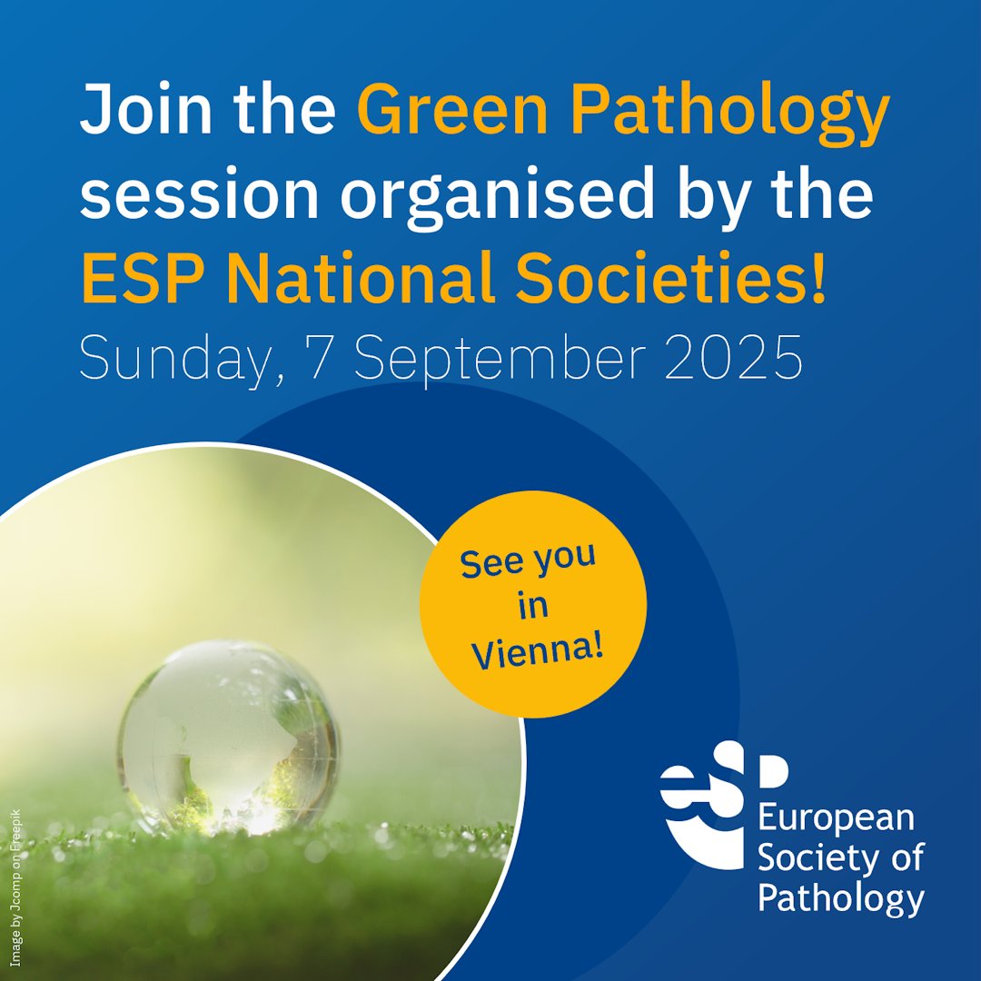 ESP_Pathology's tweet image. Progress in #Medicine should come along with environmental consciousness.
ESP is proud to announce a session during #ESPCongress Vienna for Green #pathology!
To see the programme and speakers list, visit: ecp2025.abstractserver.com/programme/#/sc…
Join us in Vienna or online!
#pathX #PathTwitter