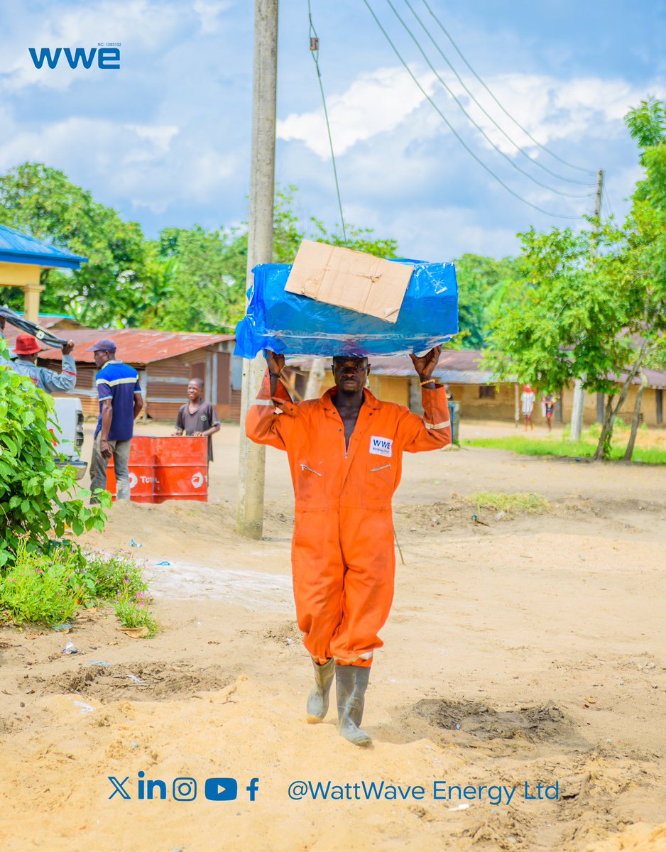 wattwaveenergy's tweet photo. Behind every connection is a team committed to lighting up lives,carrying more than cables, we carry the future. ⚡
#WattWaveEnergy #PoweringProgress #EnergyThatMatters #WWE #ElectricPower #TeamWWE #RuralElectrification #NigeriaEnergy #WeMoveWithPurpose #InfrastructureWork https://t.co/OEtQpWnibJ