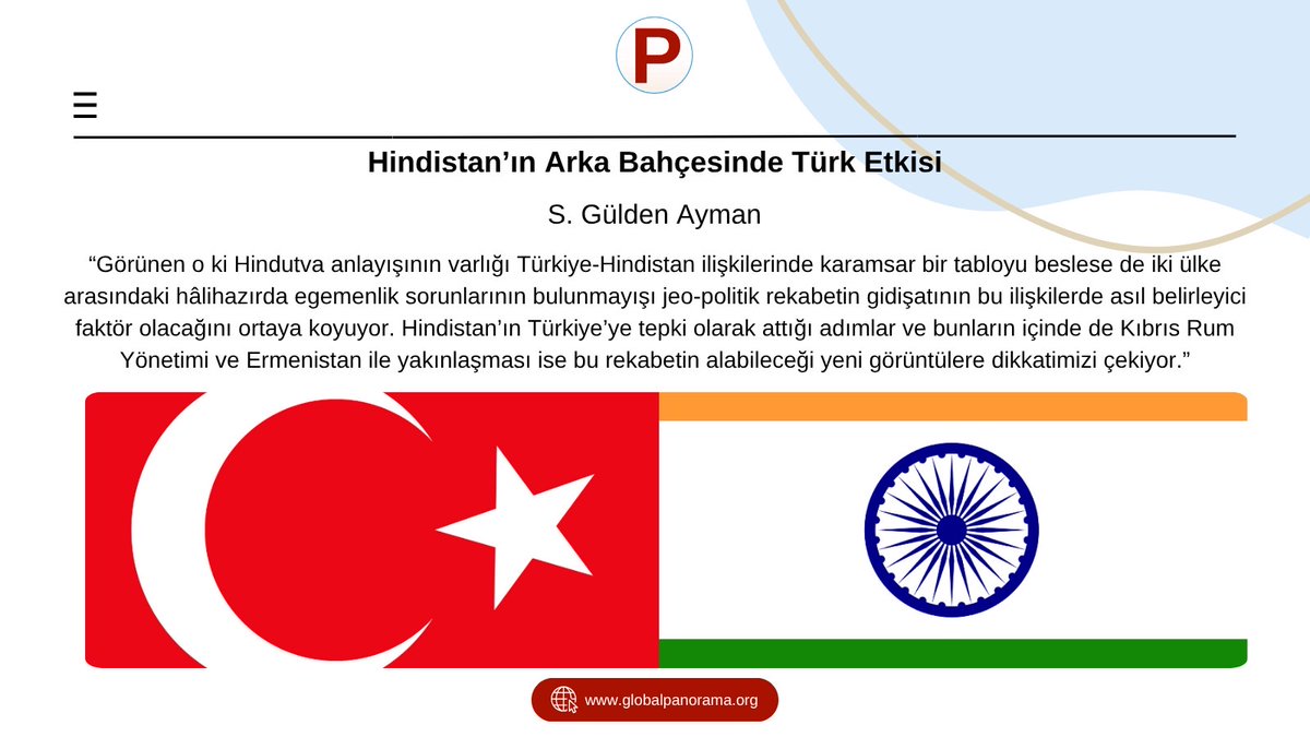 📌Hindistan, Türkiye’yi neden stratejik bir rakip olarak görmeye başladı?

📌Türkiye’nin Asya açılımı ve Hint Okyanusu’ndaki faaliyetleri Hindistan’ı neden rahatsız ediyor?

S. Gülden Ayman Panorama Global için yazdı.👇 

globalpanorama.org/2025/07/hindis…