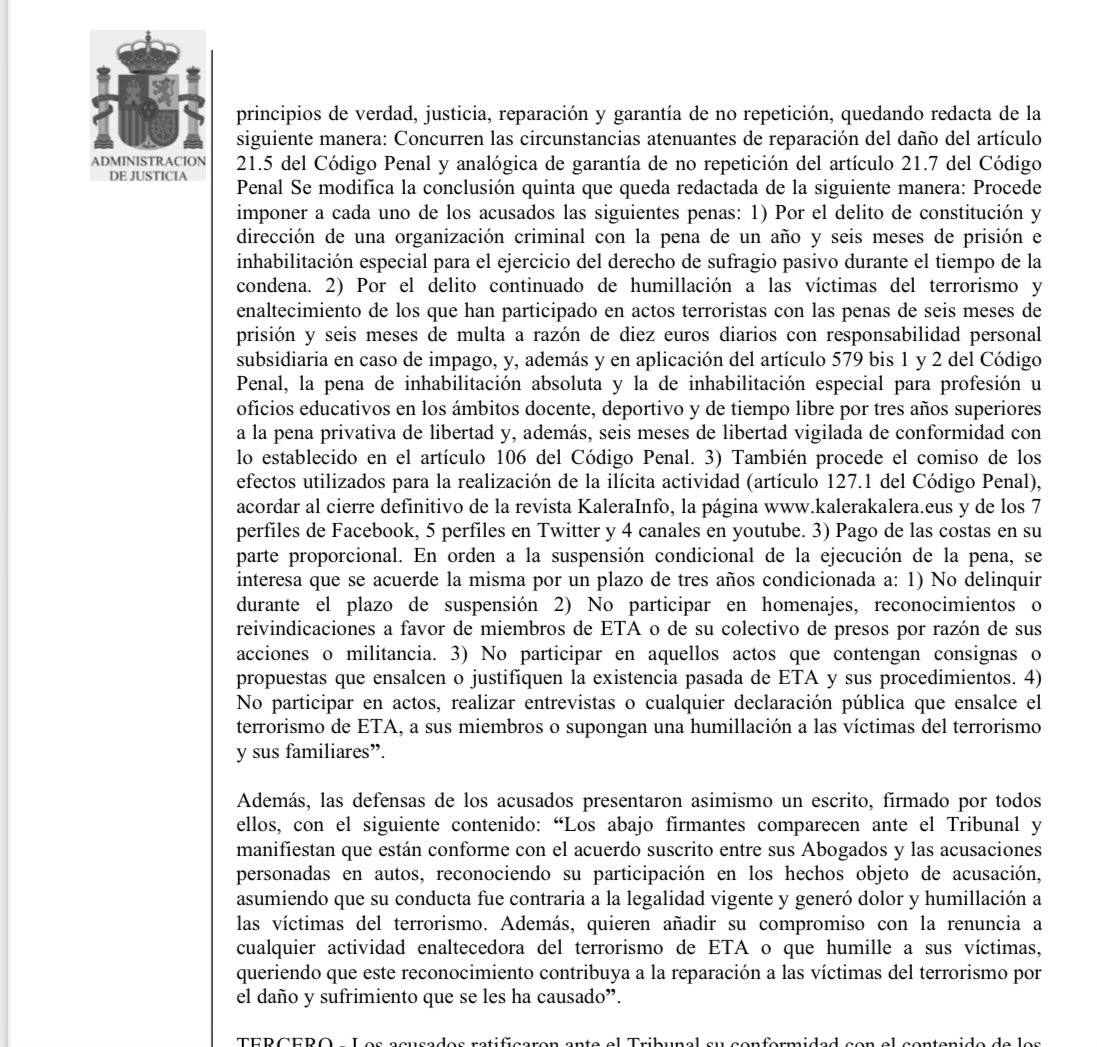 daniel_portero's tweet image. Txapote y compañía cargan contra otros etarras!. Esto me gusta!. Las acusaciones populares mantuvimos el listón muy alto respecto a la humillación y enaltecimiento del terrorismo. Adjunto el párrafo que propusimos.