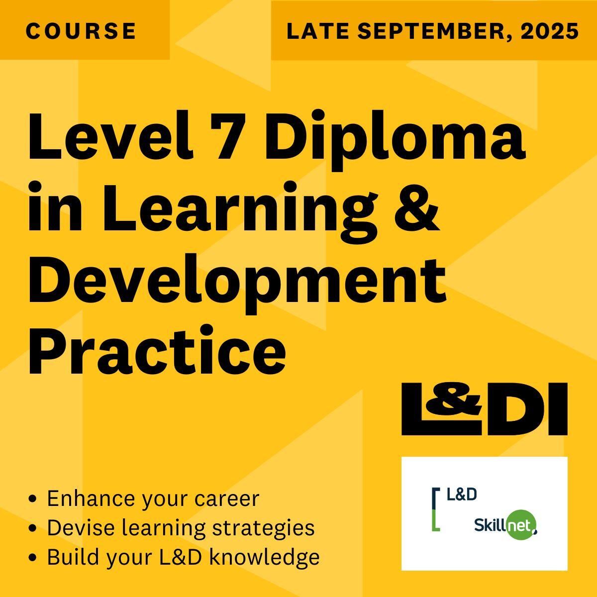 LandDInstitute's tweet image. ⚠️ Level 7 Diploma in L&D Practice ⚠️
If you're engaged in L&D and want to maximise your potential, then this programme should be on your radar.
More info: hubs.ly/Q03twsVX0
#learning #development #upskill #career #jobfairy
