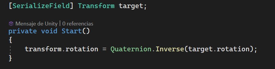 ElenaImagineer's tweet image. #Unitytips ⇩⇩⇩

Hoy va un #QuaternionTip 😎

Quaternion.Inverse os devuelve un Quaternion con la rotación opuesta a la indicada

Por ejemplo, si el target está girado 90 grados en torno al eje Y, te va a devolver una rotación de -90 grados en torno al eje Y

#gamedev #indiedev