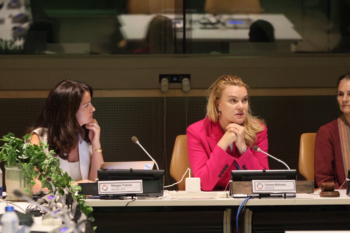 UNECE's tweet image. Investing in social #development underpins sustainable peace & resilient economies. @UNECE policy tools, esp. #PublicPrivatePartnerships, can help align public spending & private finance w/ inclusive objectives, empowering people & restoring social trust ~ @Tatiana_Molcean #HLPF