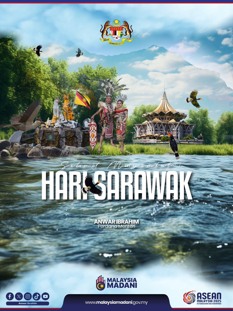 anwaribrahim's tweet image. Tanggal 22 Julai adalah satu tanda yang terukir kukuh dalam lipatan persejarahan negara bangsa ini. Atas kesempatan ini, saya ingin merakamkan ucapan Selamat Menyambut Hari Sarawak yang ke-62 kepada seluruh anak Sarawak; dari Limbang ke Lundu, dari Bintulu ke Betong.
Faktanya,…