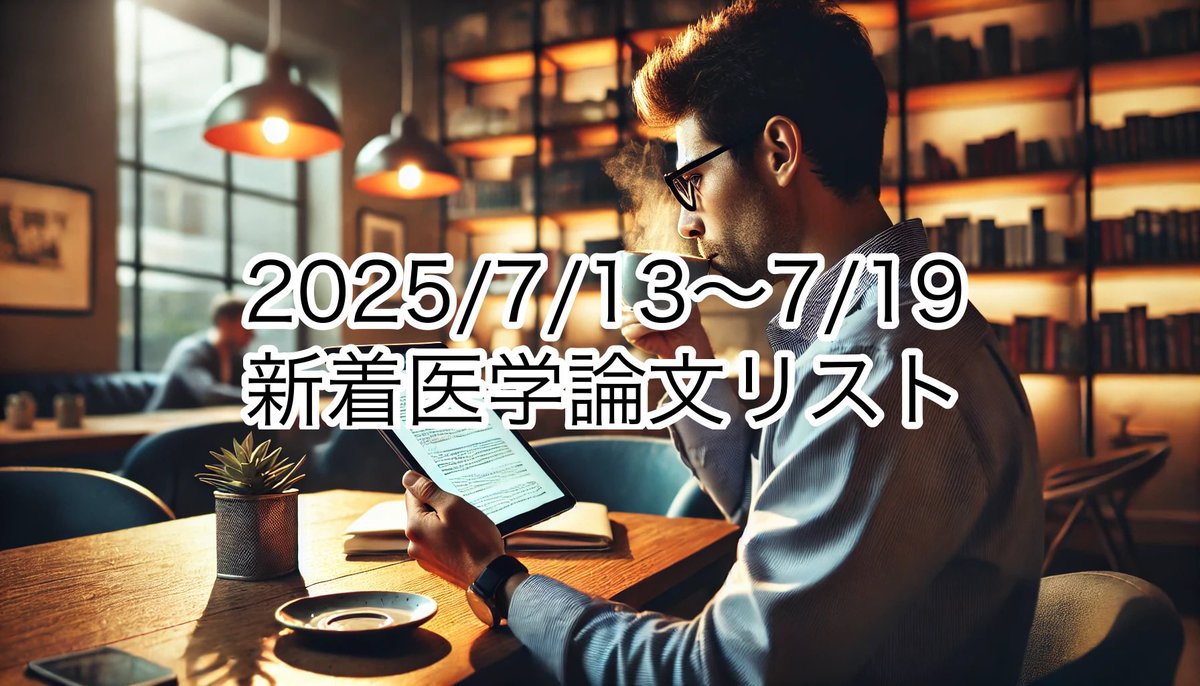 EARL_med_tw's tweet image. 2025/7/13〜7/19の新着医学論文
EARLの医学&AIノート
note.com/drmagicianearl…