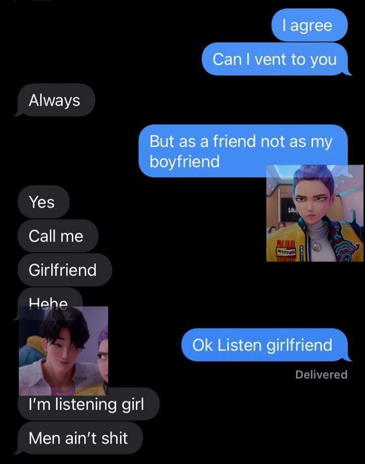 mersherlycx's tweet image. I just know he wants to he called girlfriend alot #rujinu #jinumi #KPOPDEMONHUNTERS