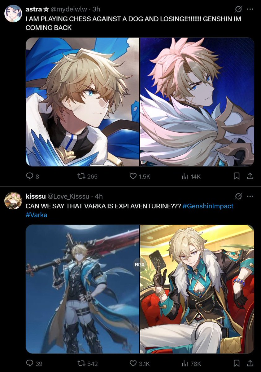 EtherealAmphib's tweet image. I feel like Varka is the result of Gepard and Aventurine having a child
