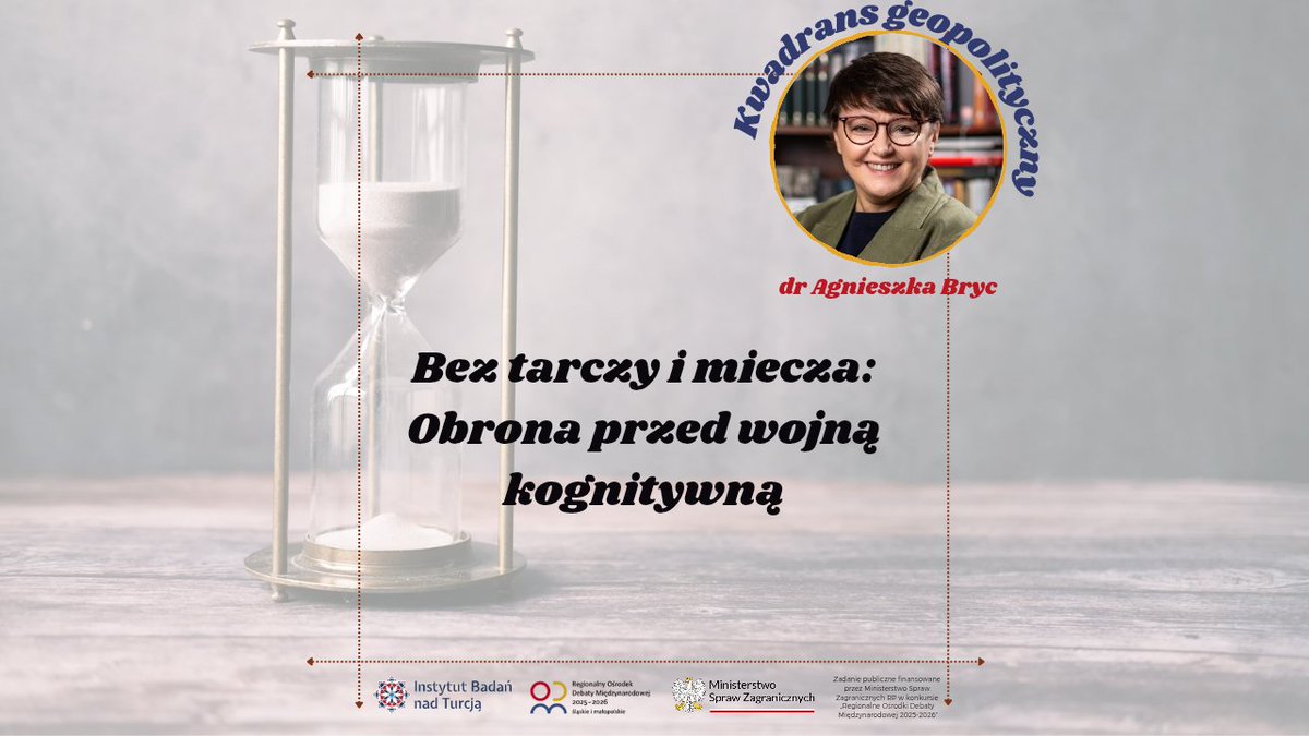🎙 Dziś w „Kwadransie Geopolitycznym” dr <a href="/KWOlszowska/">Karolina Wanda Olszowska</a> rozmawia z dr <a href="/AgnieszkaBryc/">Agnieszka Bryc</a> z <a href="/UMK_Torun/">UMK Torun</a>. Ta rozmowa to analiza rosyjskiej wojny kognitywnej oraz wpływu, jaki wywiera ona na bezpieczeństwo Europy i percepcję społeczną.

📺:youtu.be/q30Lk2MydNI?si…
🎧:open.spotify.com/episode/3umNyz…