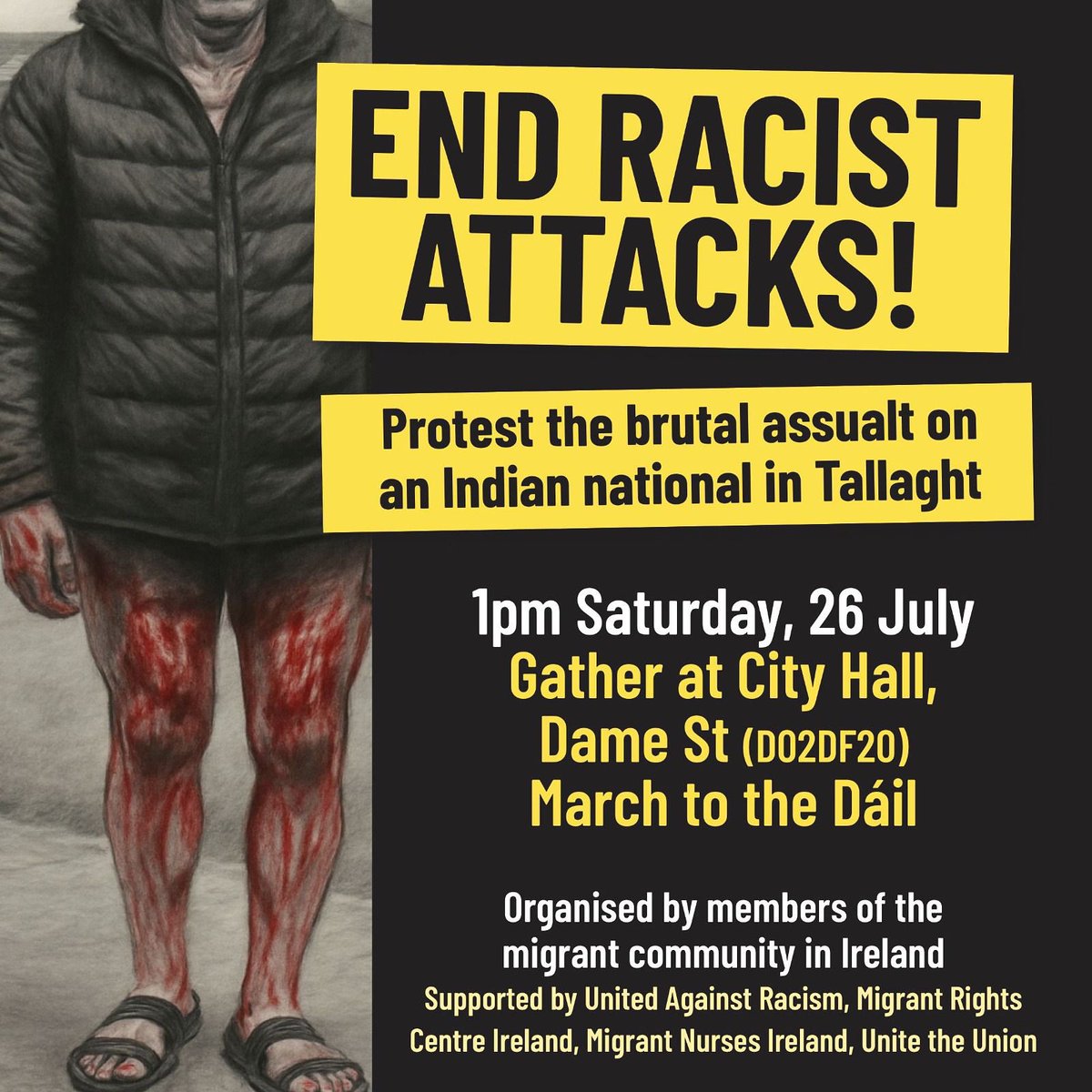 RuthCoppingerSP's tweet image. In a WhatsApp group about the attack on the Indian man in Tallaght & the stories people are telling of attacks on them are relentless. The attacks are either not reported or not pursued fully by Gardai. Racism is an epidemic.
Join the protest 1pm Sat City Hall, Dublin. #NoRacism