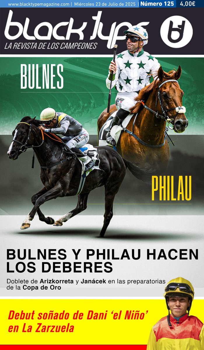 Black Type (@black_type_mag) on Twitter photo Bulnes y Philau ganan las preparatorias de la Copa de Oro y protagonizan nuestra nueva portada, en la que <a href="/danideeusebio17/">Daniel De Eusebio Jiménez</a> se gana un lugar especial con su debut soñado.
Your new cover is here! Gold Cup trial winners Bulnes and Philau headline, with <a href="/danideeusebio17/">Daniel De Eusebio Jiménez</a>'s Bulnes y Philau ganan las preparatorias de la Copa de Oro y protagonizan nuestra nueva portada, en la que <a href="/danideeusebio17/">Daniel De Eusebio Jiménez</a> se gana un lugar especial con su debut soñado.
Your new cover is here! Gold Cup trial winners Bulnes and Philau headline, with <a href="/danideeusebio17/">Daniel De Eusebio Jiménez</a>'s