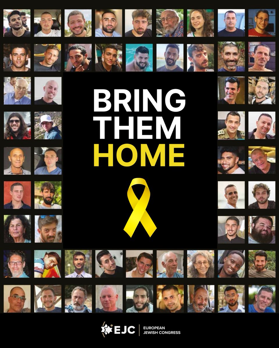 eurojewcong's tweet image. We do not forget the 50 hostages still held captive by the terrorist organization Hamas.
We reiterate our unwavering demand for their immediate and unconditional release.
They must be brought home. Now.
#BringThemHomeNow