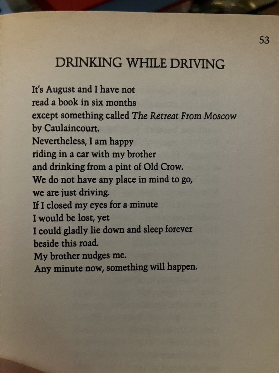 SarahFPoetry's tweet image. I read this Raymond Carver poem a few days ago and it’s stuck in my mind since. A real anxiety inducing banger.