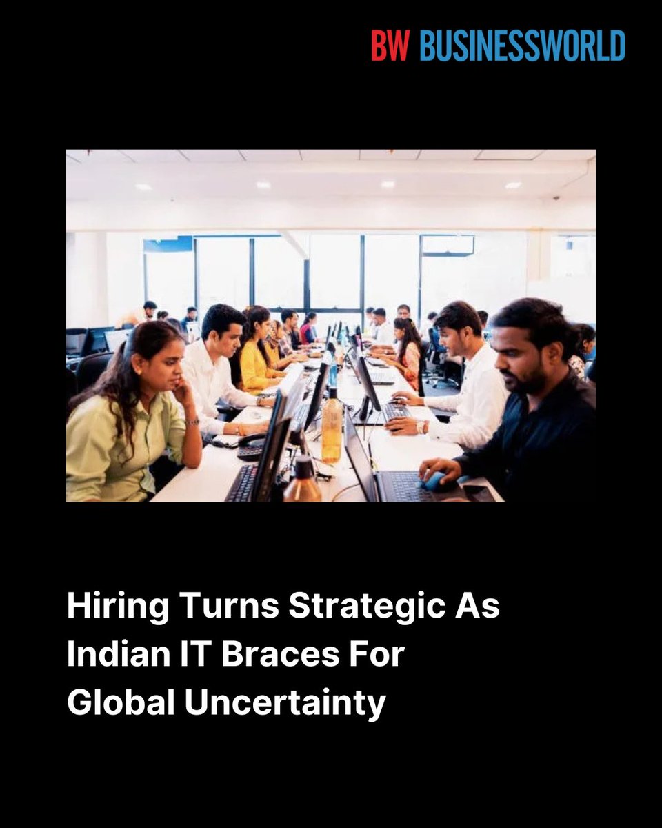 BWBusinessworld's tweet image. Despite a near-flat trajectory in Q1, hiring may pick up in the second half of FY26 for Indian IT, say experts

Read More: ow.ly/F0up50Wt2Nl

#CareerGrowth #ITIndustry #TechHiring